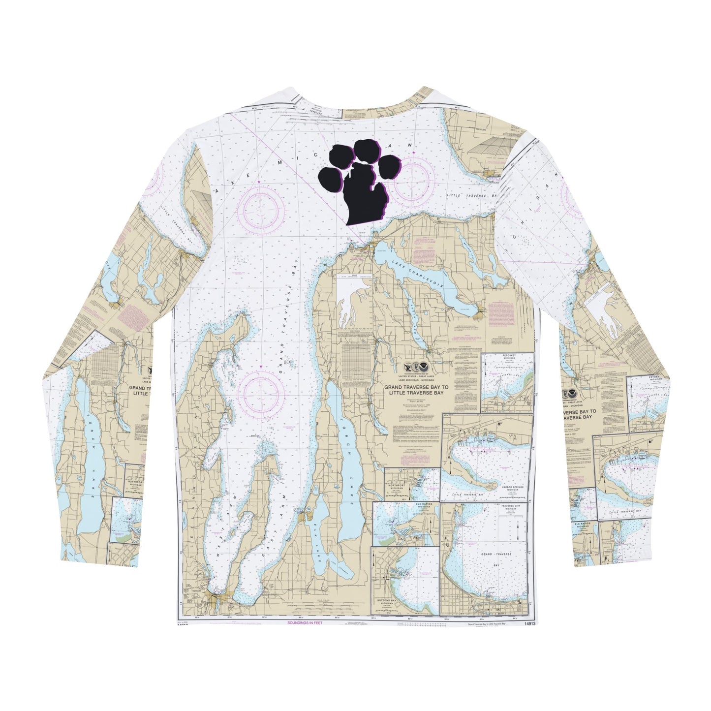 Nautical Chart 14913 Long Sleeve Shirt - Perfect for Adventurous Souls | Outdoor Enthusiast Apparel