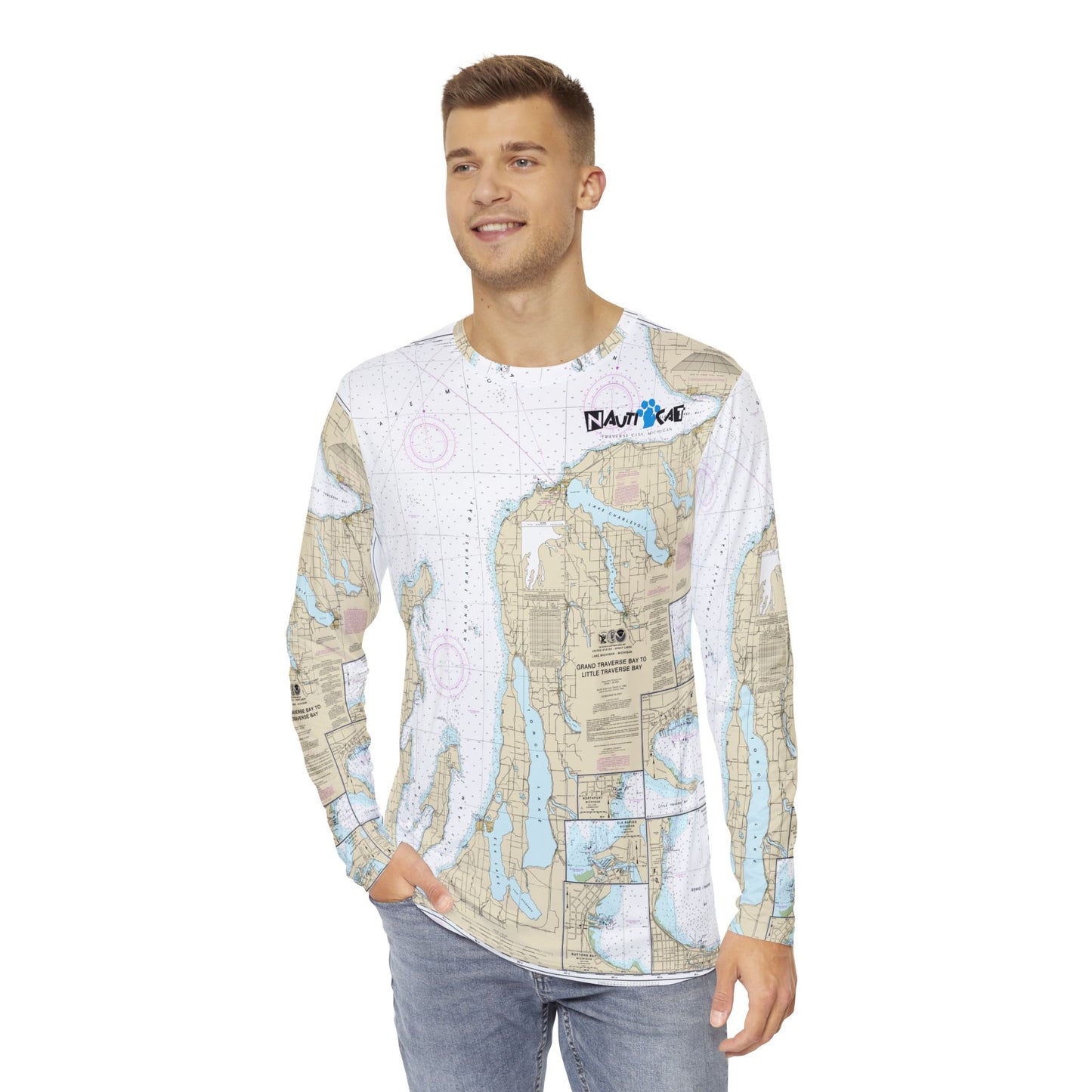Nautical Chart 14913 Long Sleeve Shirt - Perfect for Adventurous Souls | Outdoor Enthusiast Apparel