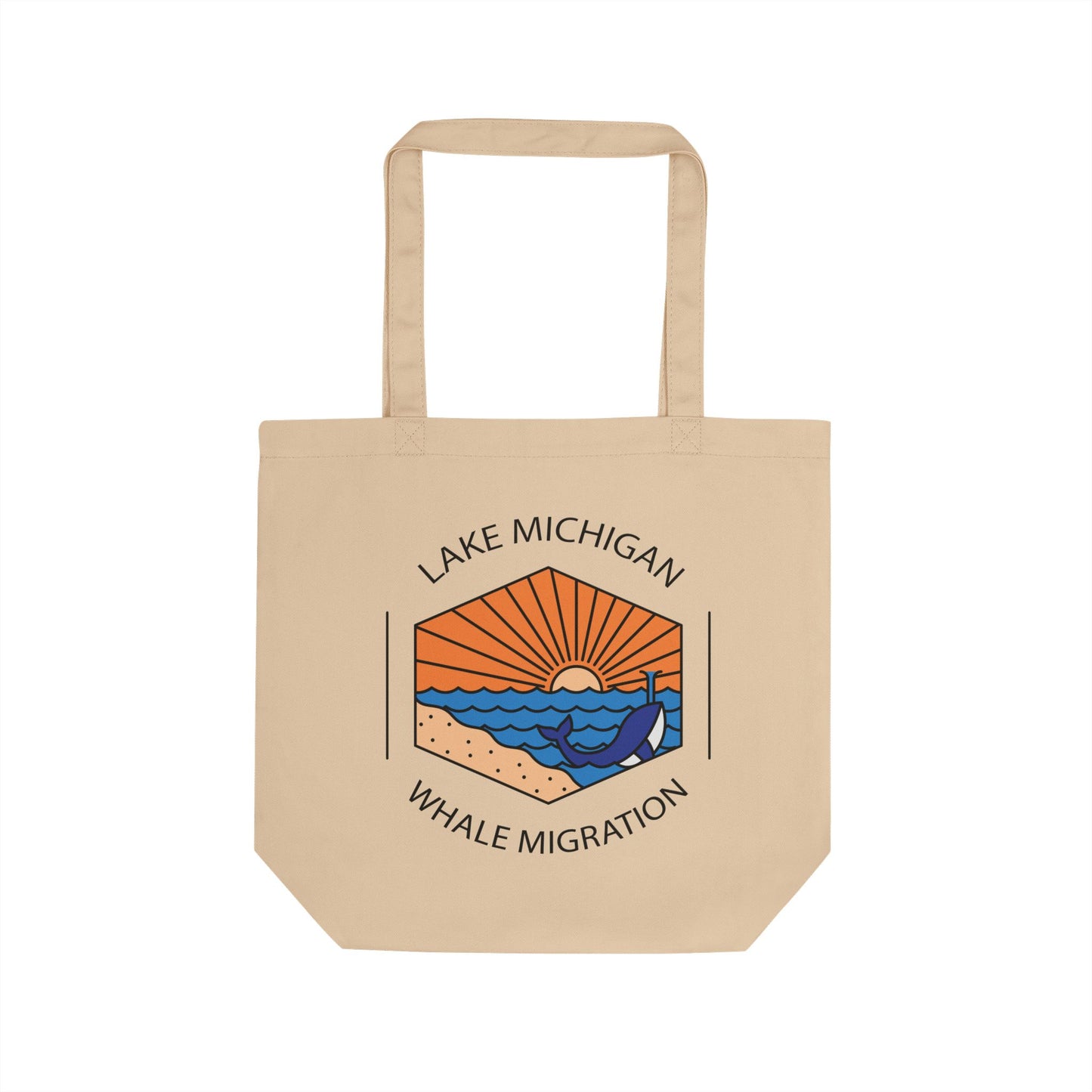 Eco-Friendly Whale Migration Tote Bag - Lake Michigan Adventure