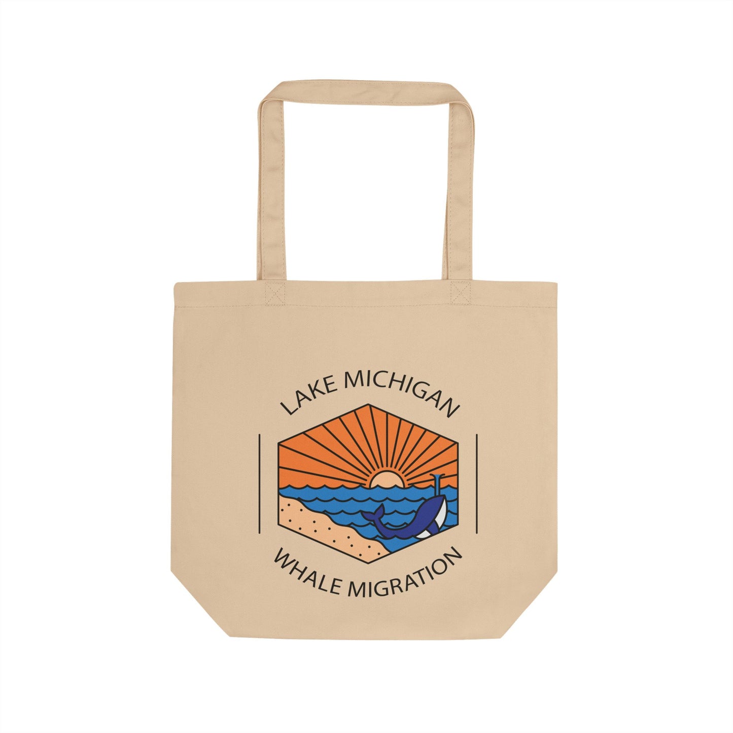 Eco-Friendly Whale Migration Tote Bag - Lake Michigan Adventure