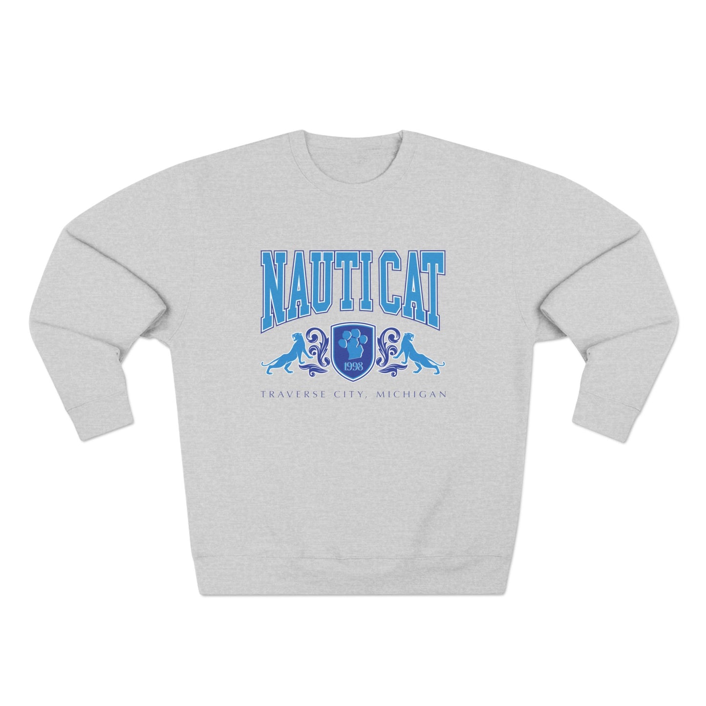 Nautical Cat Crewneck Sweatshirt, Cute Cat Gift, Funny Sweatshirt, Animal Lover Apparel, Cozy Casual Wear, Perfect for Cat Owners