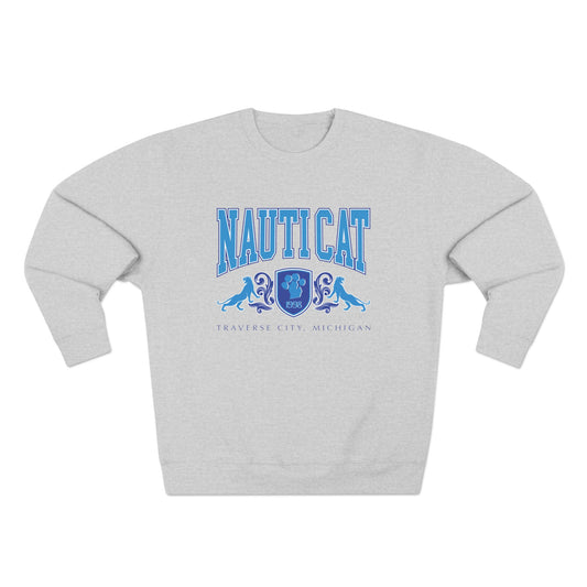 Nautical Cat Crewneck Sweatshirt, Cute Cat Gift, Funny Sweatshirt, Animal Lover Apparel, Cozy Casual Wear, Perfect for Cat Owners